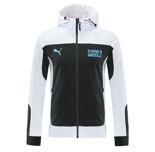 2021/22 Marseille Black White Training Hoodie Jacket